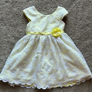 Toddler girls pastel yellow formal Easter dress 4T